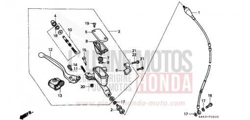 FREIN AVANT MAITRE-CYLINDRE CR250RK de 1989